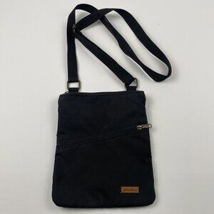 Eddie Bauer Crossbody Purse Bag Women’s Small Black Canvas Zip Pockets Light